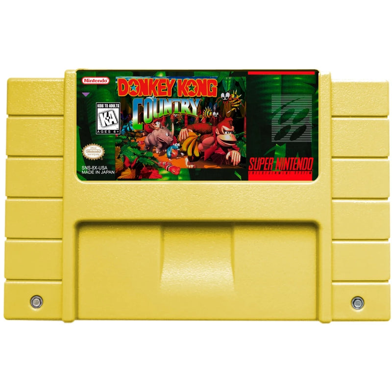 Cartucho de Super Nintendo com Caixa - Donkey Kong Country