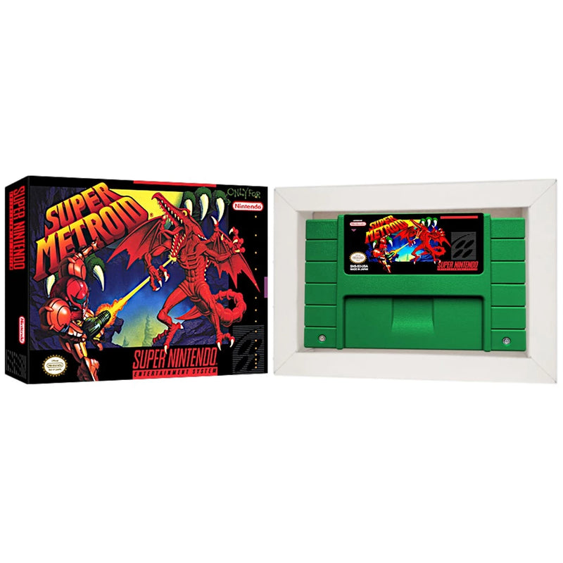 Cartucho de Super Nintendo com Caixa - Super Metroid