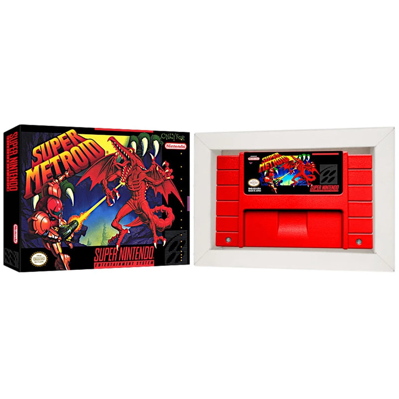 Cartucho de Super Nintendo com Caixa - Super Metroid