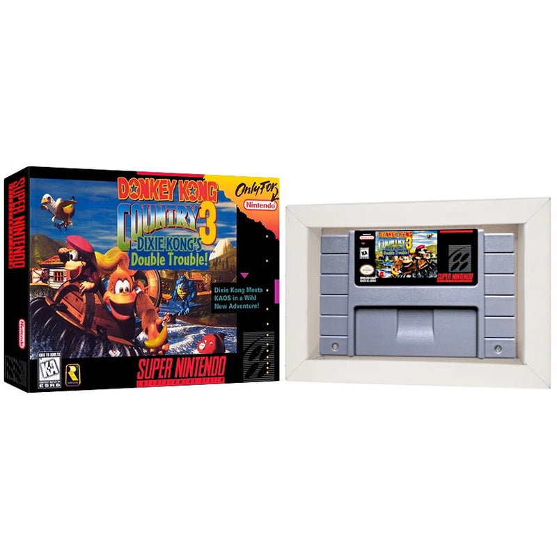 Cartucho de Super Nintendo com Caixa - Donkey Kong Country 3