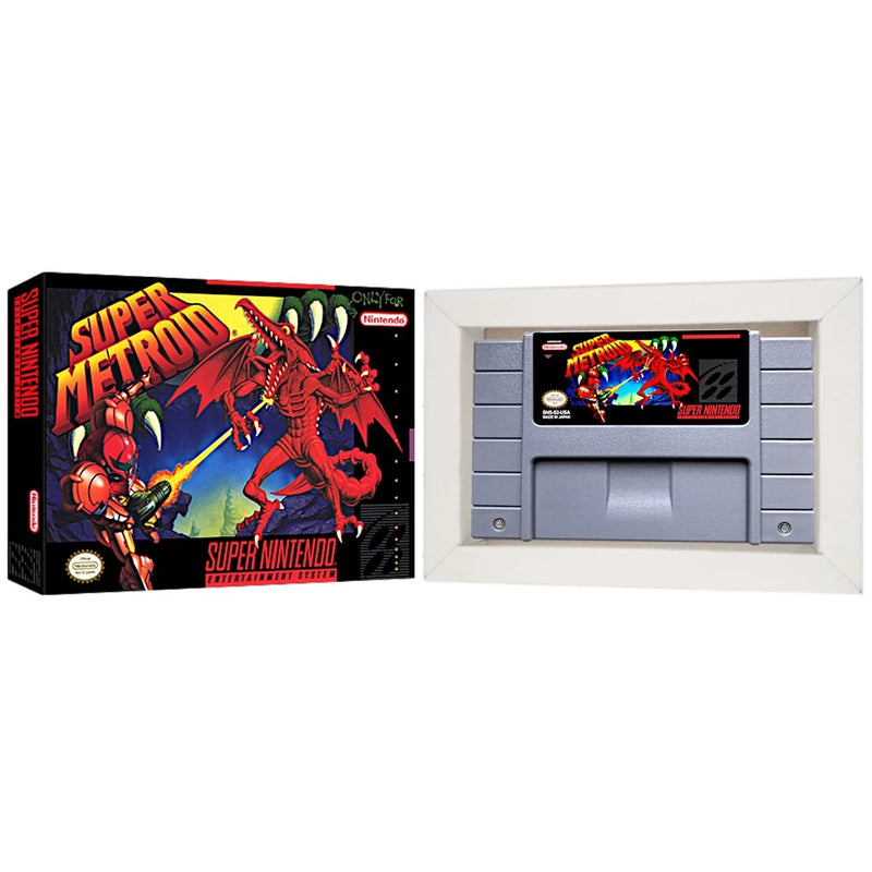 Cartucho de Super Nintendo com Caixa - Super Metroid