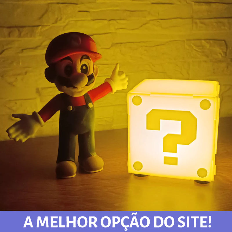 Luminária Abajur Cubo Bloco Super Mario