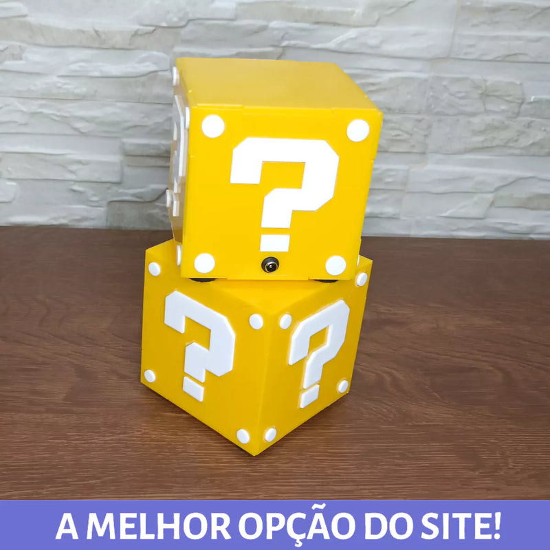 Luminária Abajur Cubo Bloco Super Mario