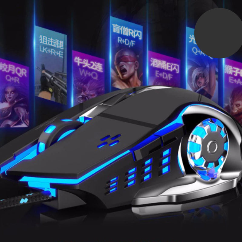 Mouse Gamer USB 3200 DPI LED RGB com Fio M-08