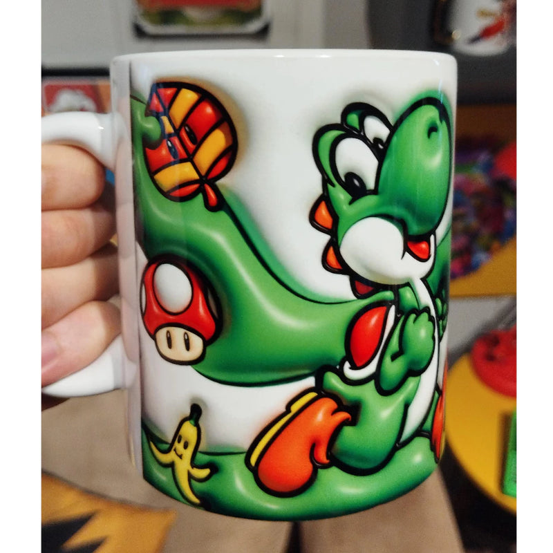 Caneca Personalizada Super Mario 3D Efeito Inflável em Cerâmica - 325ml