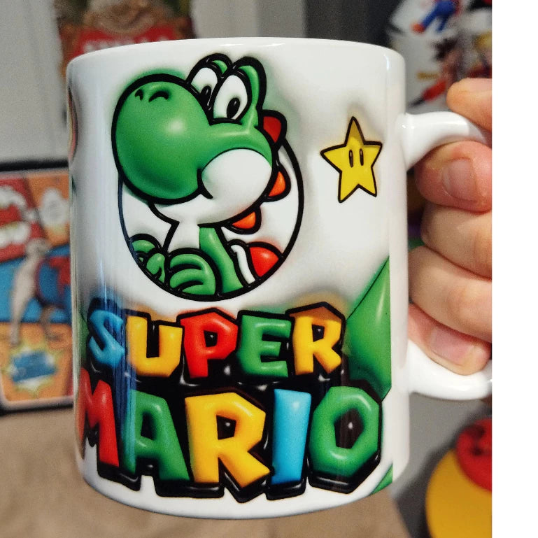 Caneca Personalizada Super Mario 3D Efeito Inflável em Cerâmica - 325ml