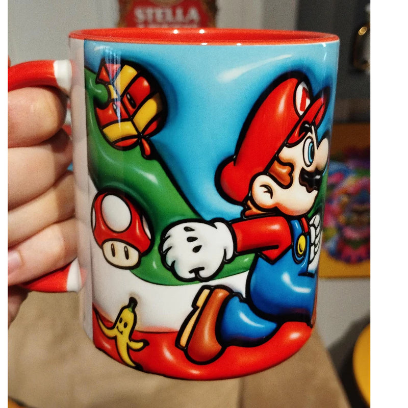 Caneca Personalizada Super Mario 3D Efeito Inflável em Cerâmica - 325ml