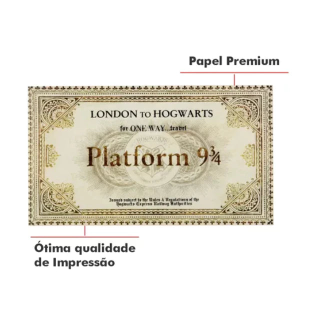 Ticket Hogwarts Harry Potter - Plataforma 9 3/4