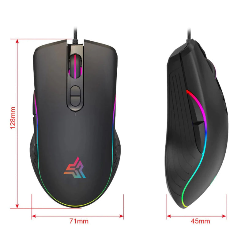 Mouse Gamer Óptico com LED RGB – Alta Performance para PC e Videogames