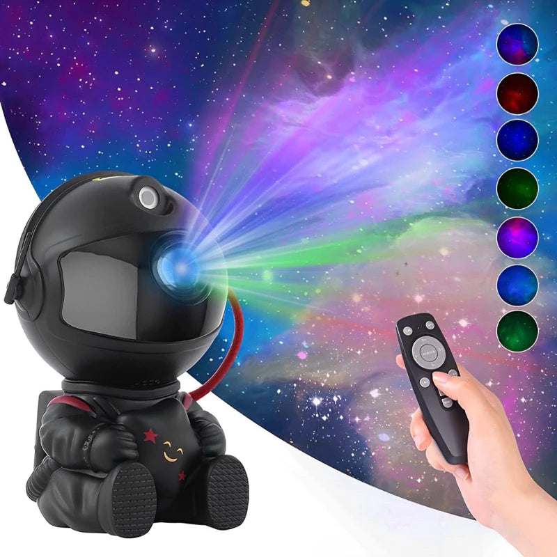 Mini Projetor Astronauta Luz LED Galáxia Céu Estrelado