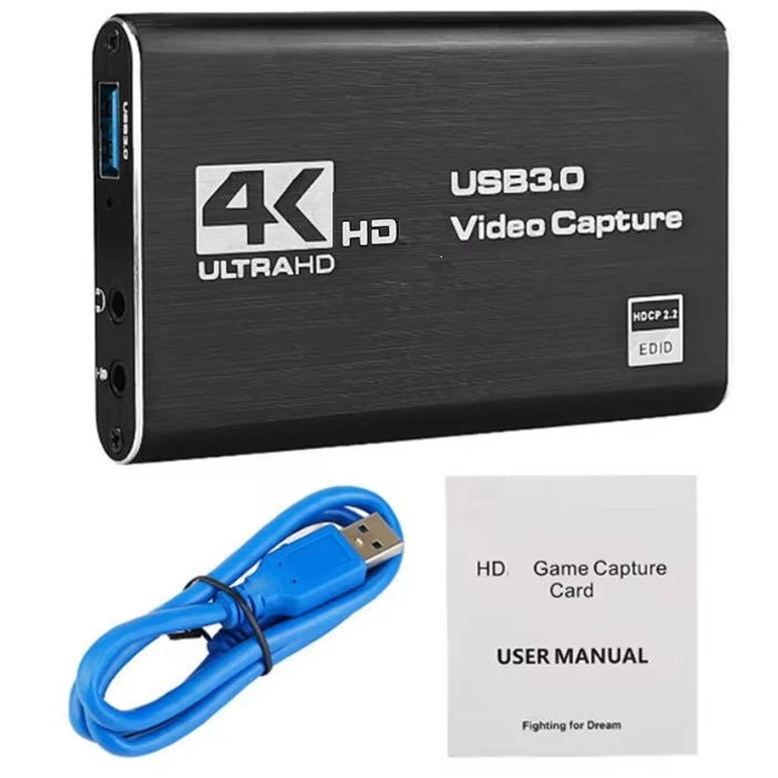 Placa de Captura de Vídeo 4K USB 3.0 - HDMI Compatível com 1080p 60fps