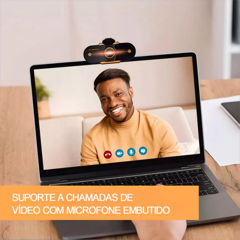 Webcam Full HD 1080p com Microfone Embutido