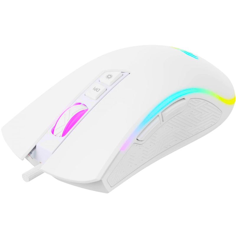 Mouse Gamer Branco Havit MS1034 – RGB, 7 Botões e Software Personalizável