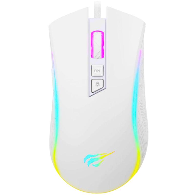 Mouse Gamer Branco Havit MS1034 – RGB, 7 Botões e Software Personalizável