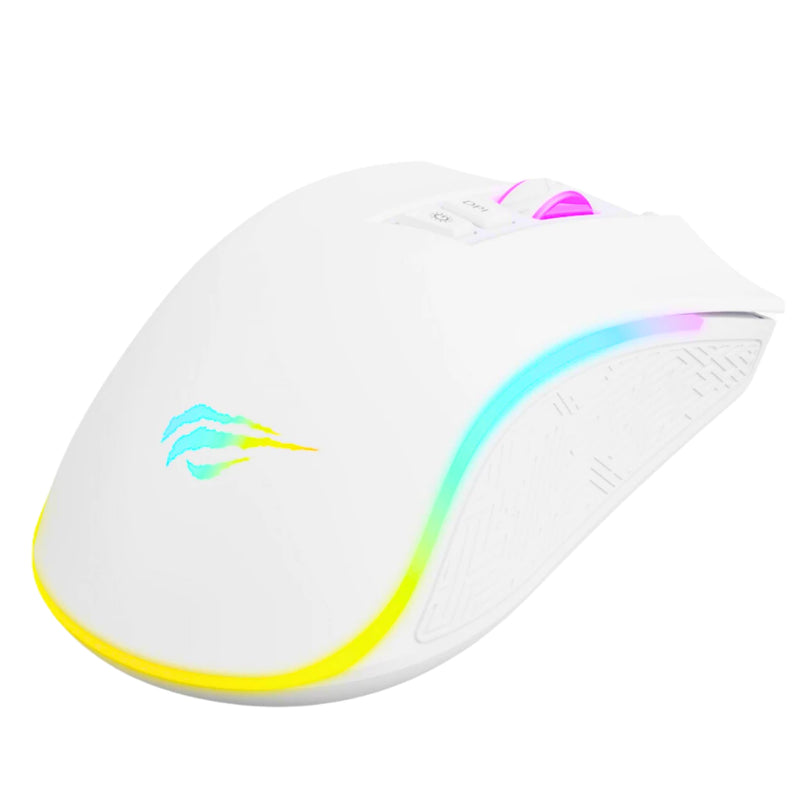 Mouse Gamer Branco Havit MS1034 – RGB, 7 Botões e Software Personalizável