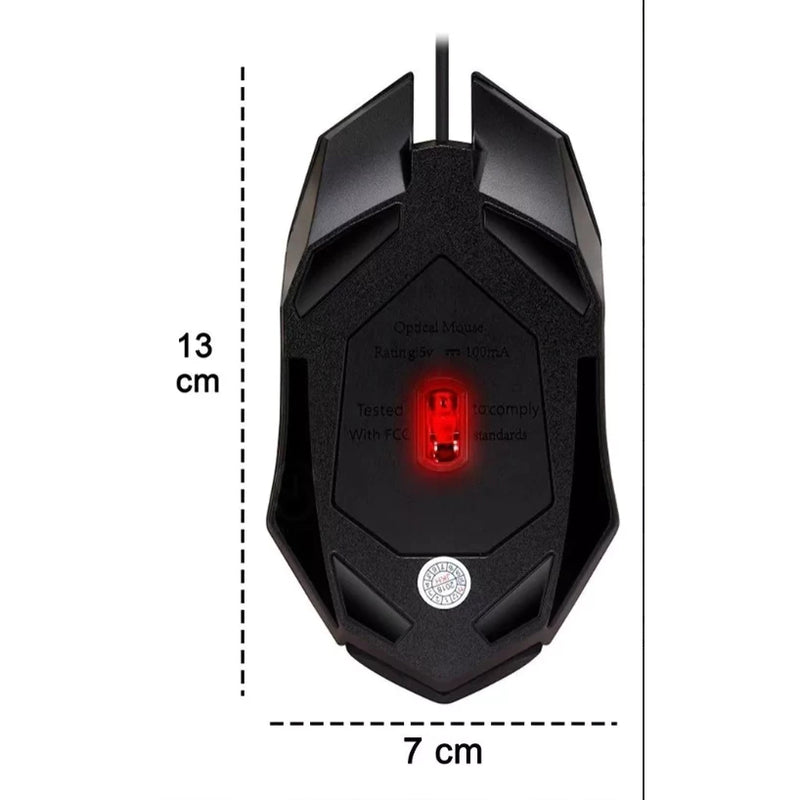 Mouse Gamer com LED RGB 7 Cores e Fio USB Exbom MS-62 – 1200 DPI