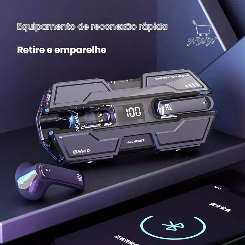 Fone de Ouvido TWS Bluetooth Transformers Semi Ear com Redução de Ruído Esporte