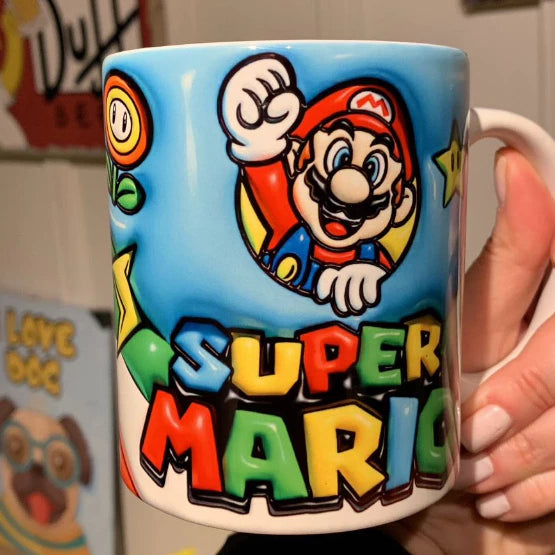 Caneca Personalizada Super Mario 3D Efeito Inflável em Cerâmica - 325ml