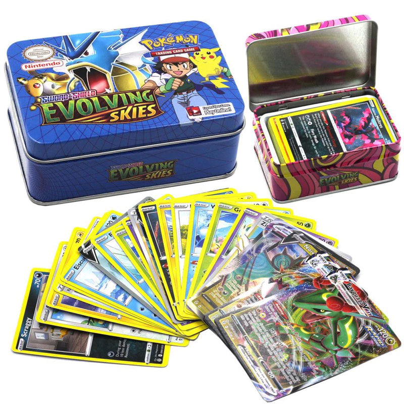 KIT de 40 Cartas Pokémon + Lata para Guardar suas Cartas Raras!