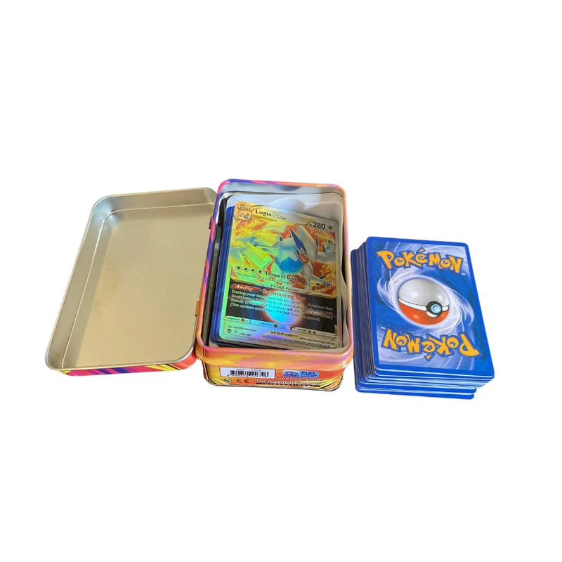 KIT de 40 Cartas Pokémon + Lata para Guardar suas Cartas Raras!