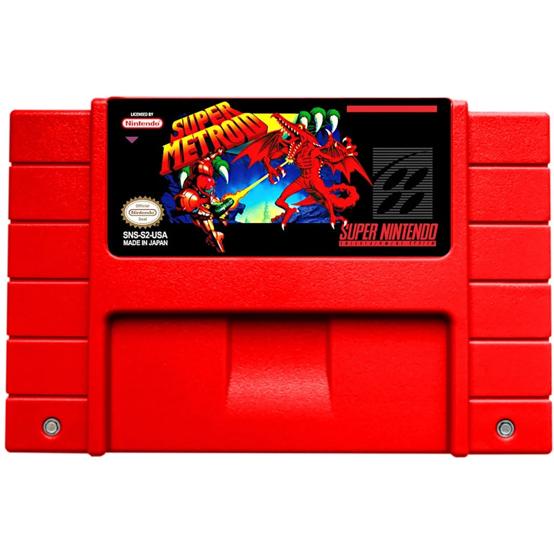 Cartucho de Super Nintendo com Caixa - Super Metroid