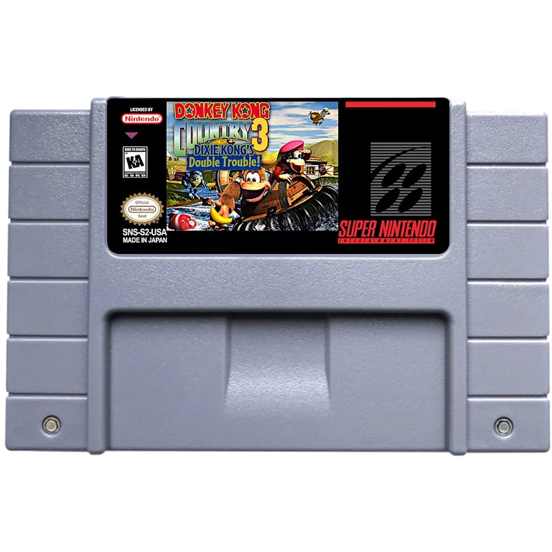 Cartucho de Super Nintendo com Caixa - Donkey Kong Country 3