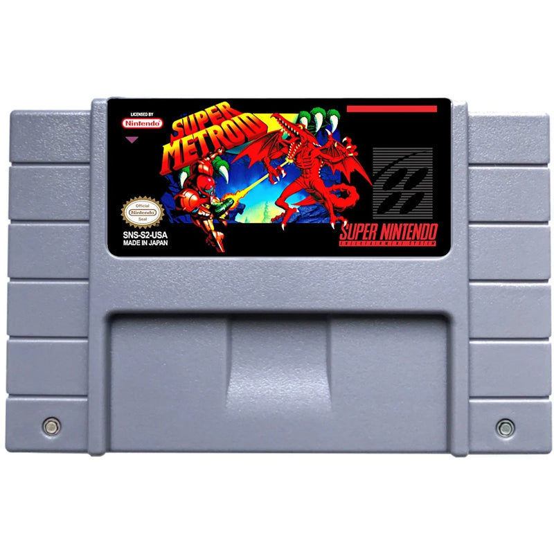 Cartucho de Super Nintendo com Caixa - Super Metroid