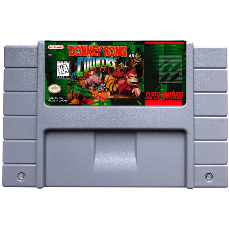 Cartucho de Super Nintendo com Caixa - Donkey Kong Country