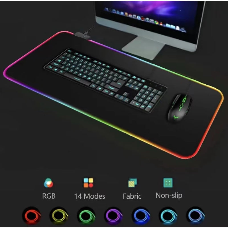 Mouse Pad Gamer Extra Grande LED RGB 90x40cm – Weibo