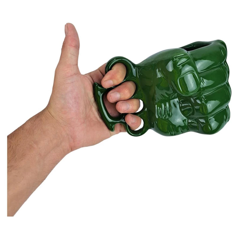 Caneca 3D Decorativa Soco Inglês Verde Hulk