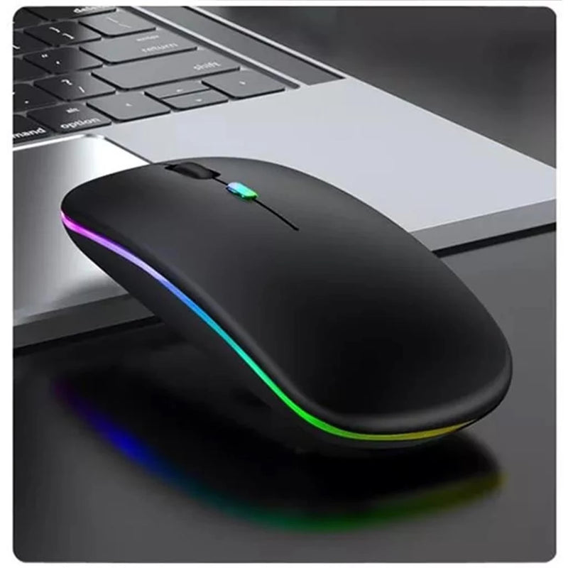 Mouse Sem Fio Recarregável com Luz RGB e Alta Precisão