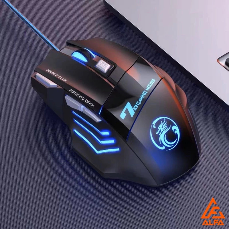 Mouse Gamer X7 Laser RGB 3200 DPI com 7 Botões - Profissional e Ergonômico