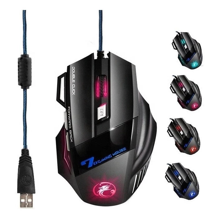 Mouse Gamer X7 RGB com Cabo de Nylon, 7 Botões e Design Ergonômico