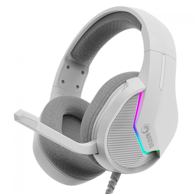 Headset Gamer Marvo, RGB, USB, Drivers de 50mm, White, H8618 WH